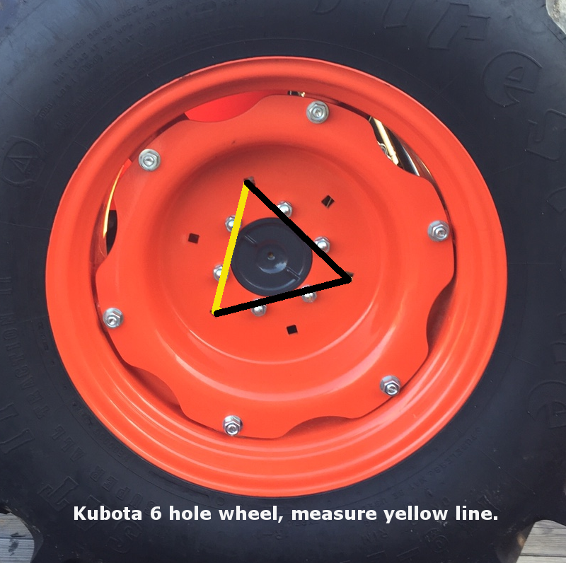 Kubota 6 hole rim with measure guide